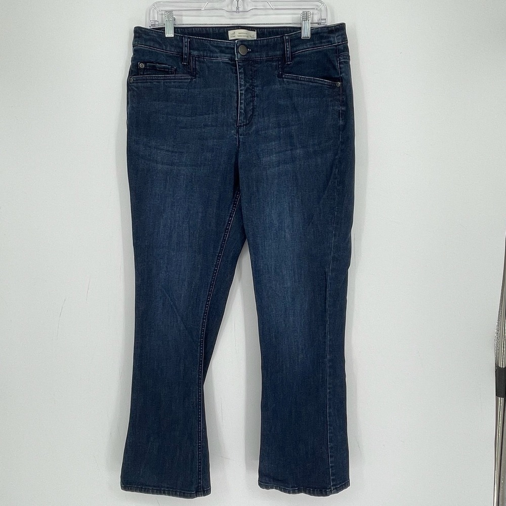 J.Jill Women's Blue Smooth-Fit Stretch Barely Bootcut Denim Jeans Plus Size 12P